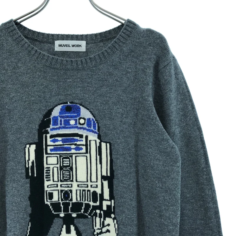 MUVEIL WORK / ミュベールワーク | × STAR WARS / ウール R2-D2 クルーネックニット | 40 | レディース