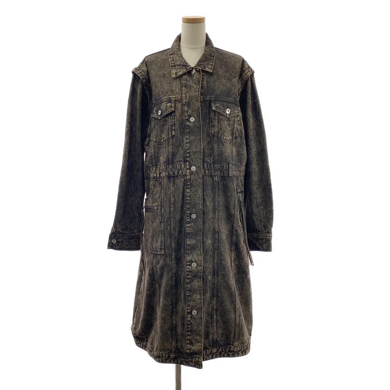 PRANK PROJECT / プランクプロジェクト | 2WAY Denim Over Coat / ブラックデニム オーバー コート | F | レディース