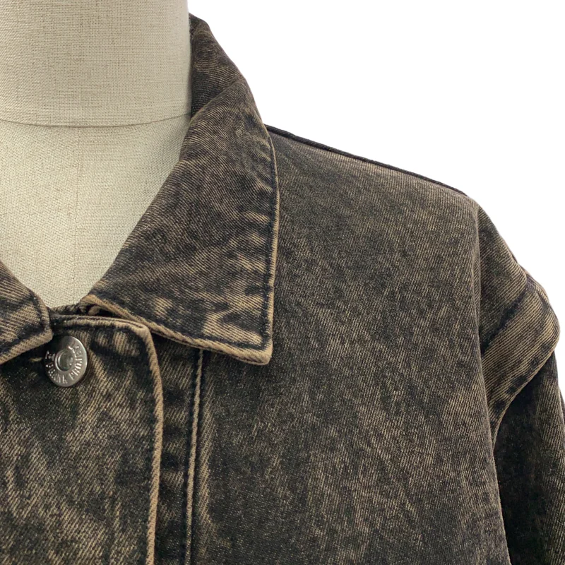 PRANK PROJECT / プランクプロジェクト | 2WAY Denim Over Coat / ブラックデニム オーバー コート | F | レディース