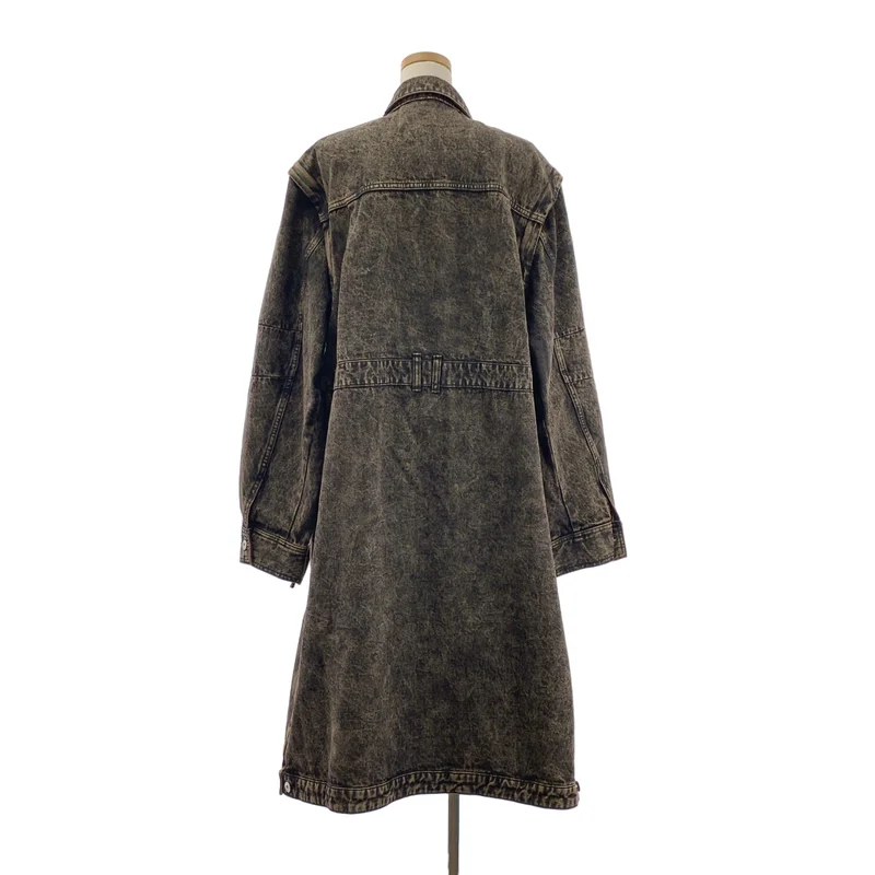 PRANK PROJECT / プランクプロジェクト | 2WAY Denim Over Coat / ブラックデニム オーバー コート | F | レディース