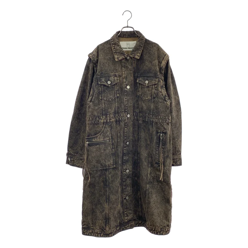 PRANK PROJECT / プランクプロジェクト | 2WAY Denim Over Coat / ブラックデニム オーバー コート | F | レディース