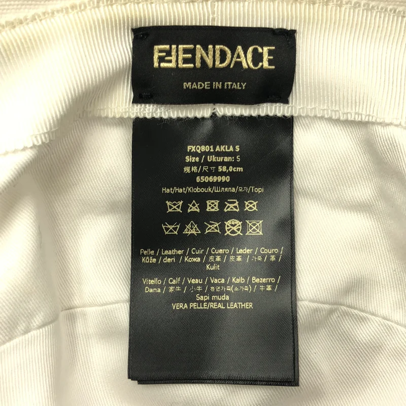 FENDI / フェンディ | × VERSACE レザー ロゴパッチ バケットハット | S | その他