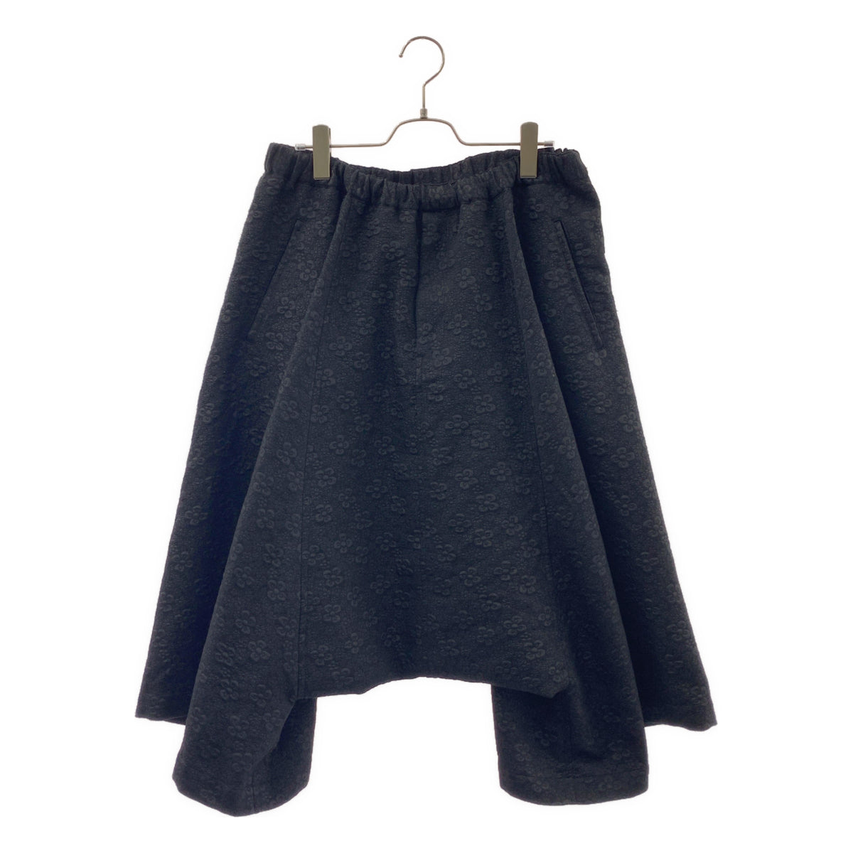 COMME des GARCONS / コムデギャルソン | 2023AW | ウール 変形 クルーネック カットソー | S | ブラック | レディース 美品 COMME des GARCONS コムデギャルソン ドレープ ロングカットソー