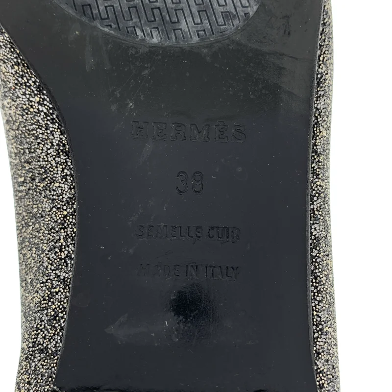 HERMES / エルメス | グリッター フラットパンプス | 38 | レディース