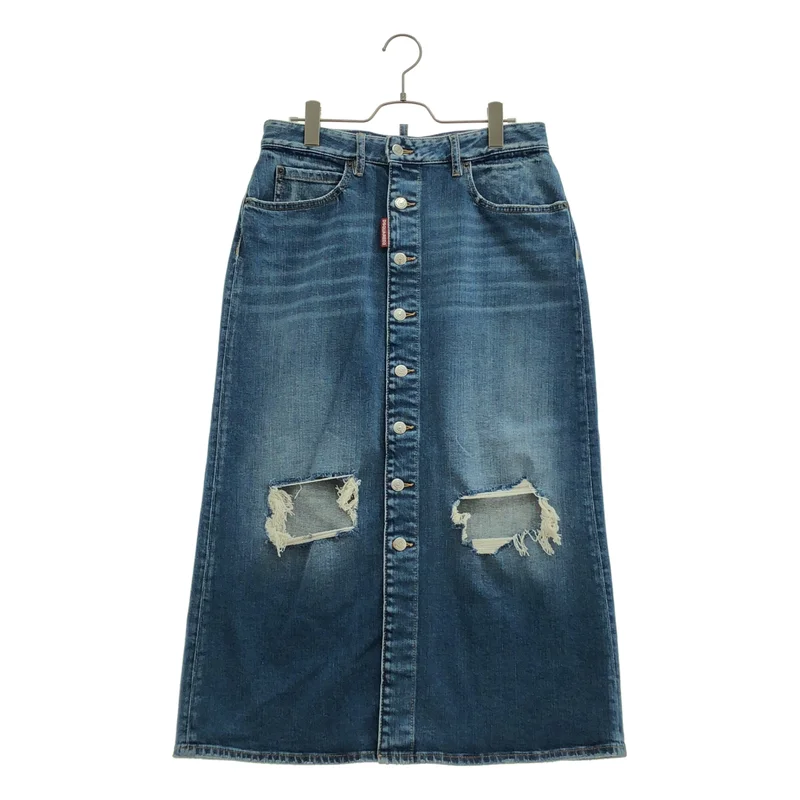 DSQUARED2 / ディースクエアード | ダメージ加工 デニムスカート | 42 | レディース