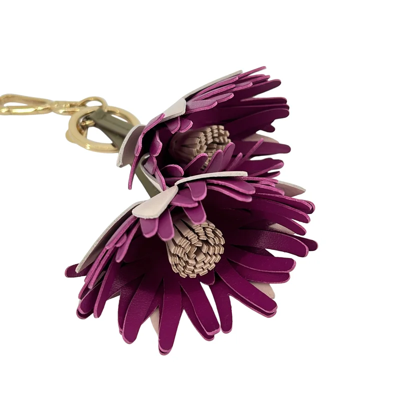Mulberry / マルベリー | Dalia Flower Keyring レザーチャーム キーホルダー |