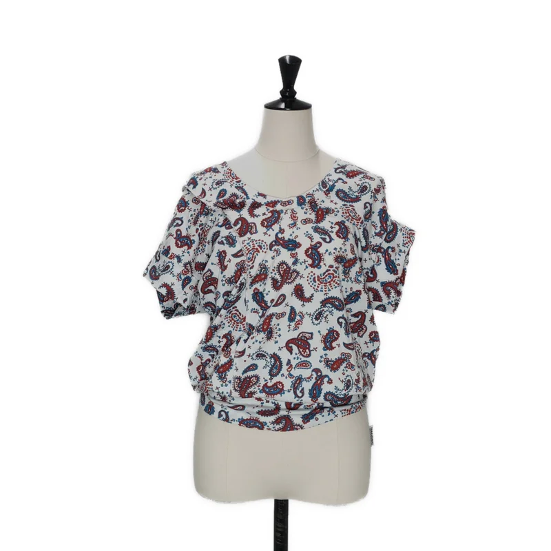 JUNYA WATANABE COMME des GARCONS / ジュンヤワタナベ | 2008SS | コットン シワ加工 ペイズリー柄 カットソー | M | レディース
