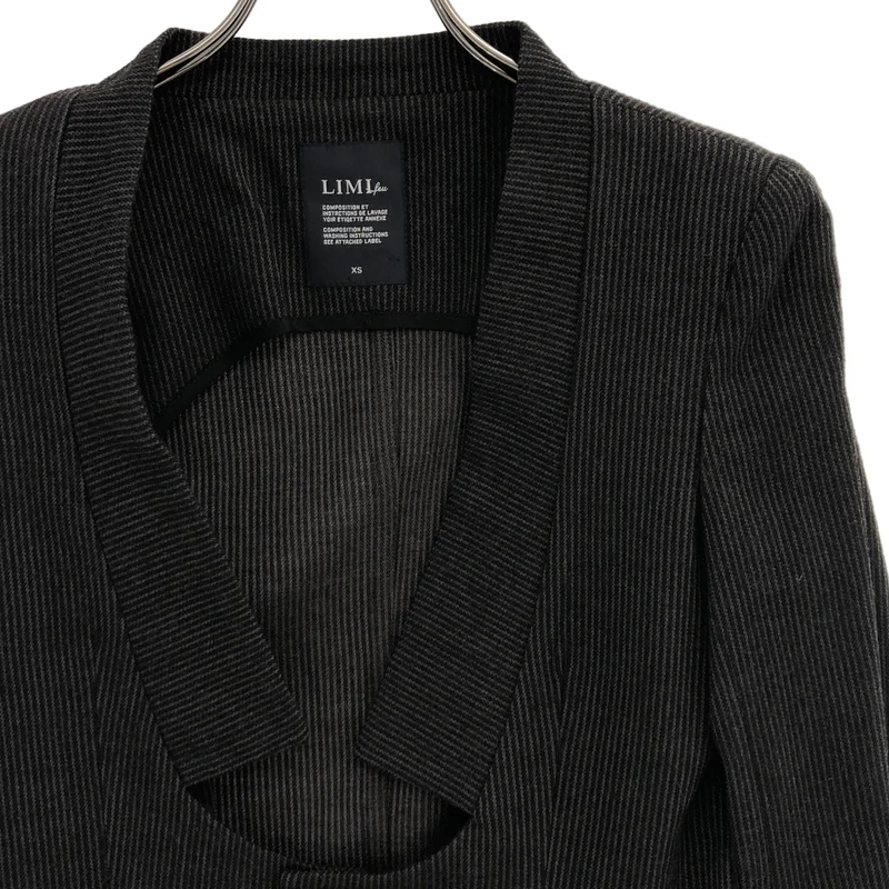 LIMI feu / リミフゥ | ウール ストライプ 変形ジャケット LZ-J11-107 | XS | レディース