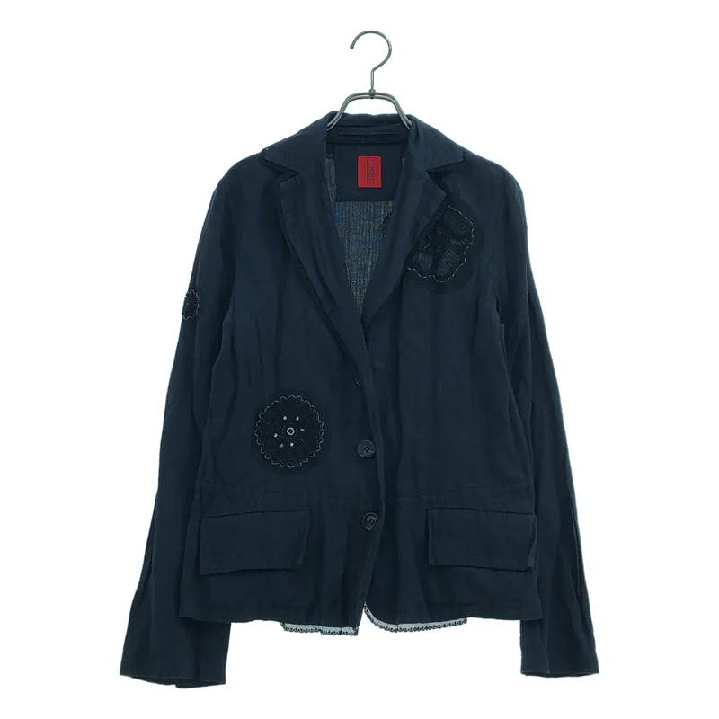 HaaT ISSEY MIYAKE / ハートイッセイミヤケ | コットン メタル アップリケ刺しゅう テーラードジャケット | 3 | レディース