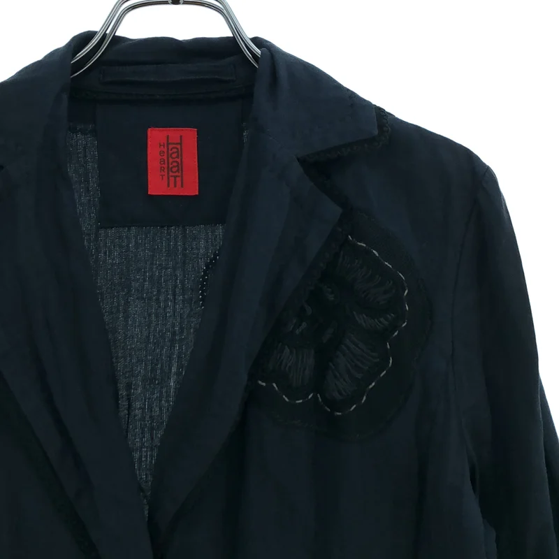 HaaT ISSEY MIYAKE / ハートイッセイミヤケ | コットン メタル アップリケ刺しゅう テーラードジャケット | 3 | レディース