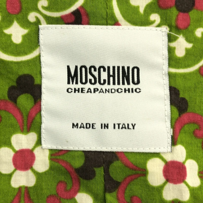 MOSCHINO / モスキーノ | ウール ロゴボタン シングルブレスト ジャケット / 総柄裏地 | 38 | レディース