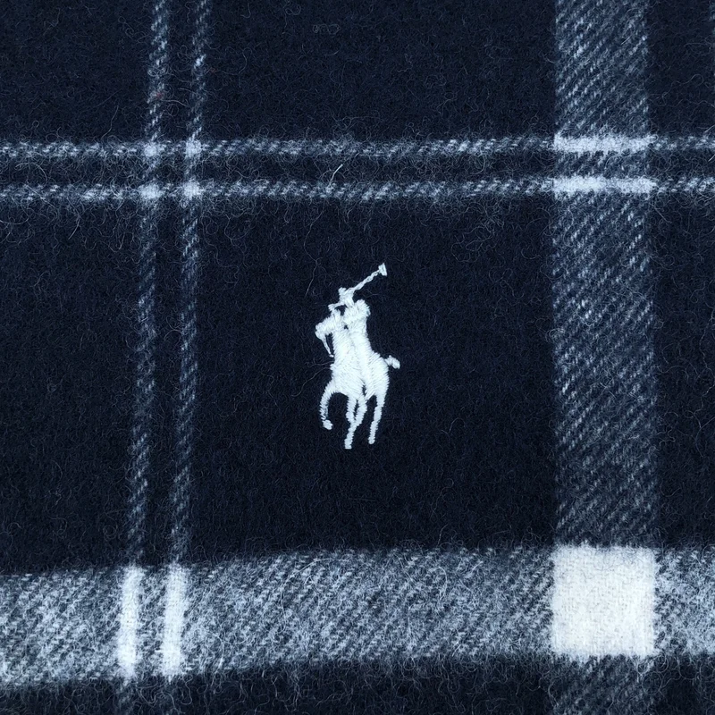 RALPH LAUREN / ラルフローレン | ウール チェック フリンジマフラー |