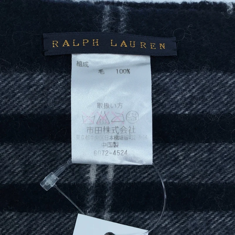 RALPH LAUREN / ラルフローレン | ウール チェック フリンジマフラー |