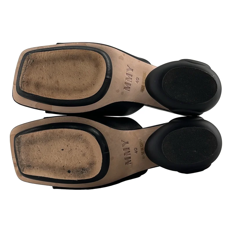 Maison MIHARA YASUHIRO / メゾンミハラヤスヒロ | Duck Heel Sandal / レザー ダックヒールサンダル | 40 | レディース