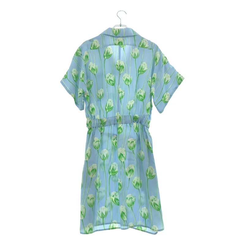 KENZO / ケンゾー | silk 100％ / シルク 総柄 フラワープリント ドレス ワンピース | 34 | レディース