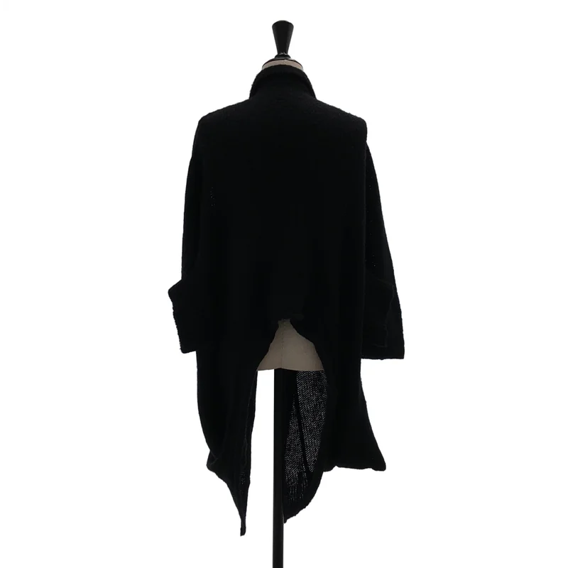 YOHJI YAMAMOTO +NOIR / ヨウジヤマモトプリュスノアール | アルパカ混 変形 カーディガン FD-K34-659 | 2 | レディース