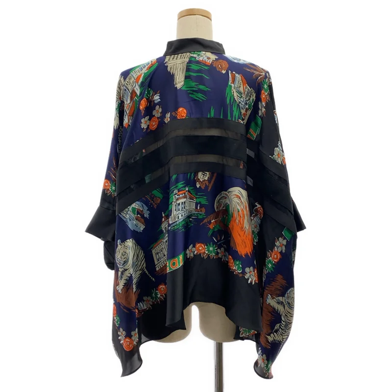 sacai / サカイ | Archive Print Mix Shirt 総柄 切替 ブラウス | 2 | レディース