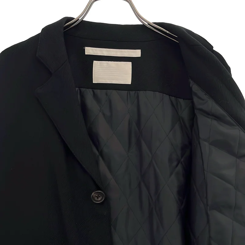 White Mountaineering / ホワイトマウンテニアリング | Wool Twill Primitive Pattern Jacquard Contrast Coat コート | 1 | メンズ