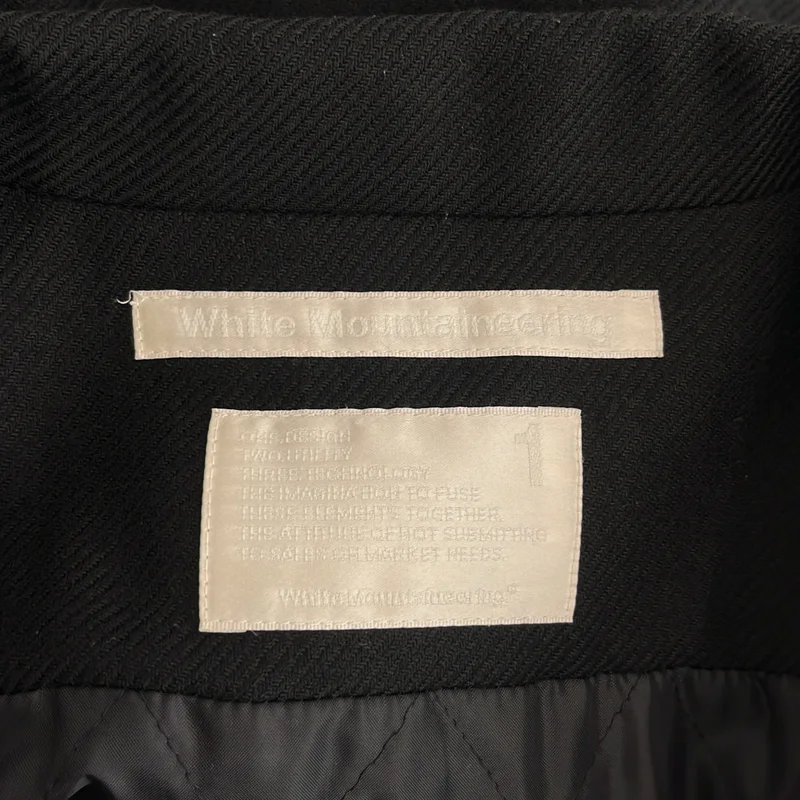 White Mountaineering / ホワイトマウンテニアリング | Wool Twill Primitive Pattern Jacquard Contrast Coat コート | 1 | メンズ