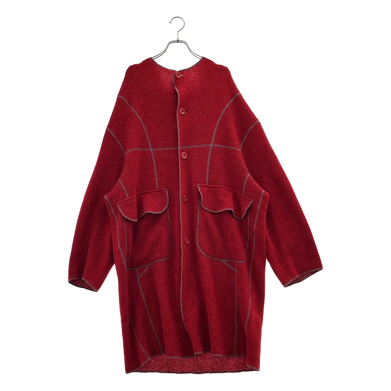 HYSTERIC GLAMOUR / ヒステリックグラマー | ウール フーデッド ニットコート | F | メンズ