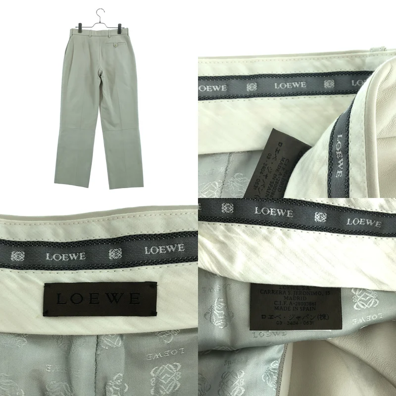 LOEWE / ロエベ | ラムレザー ストレートパンツ | 38 | レディース