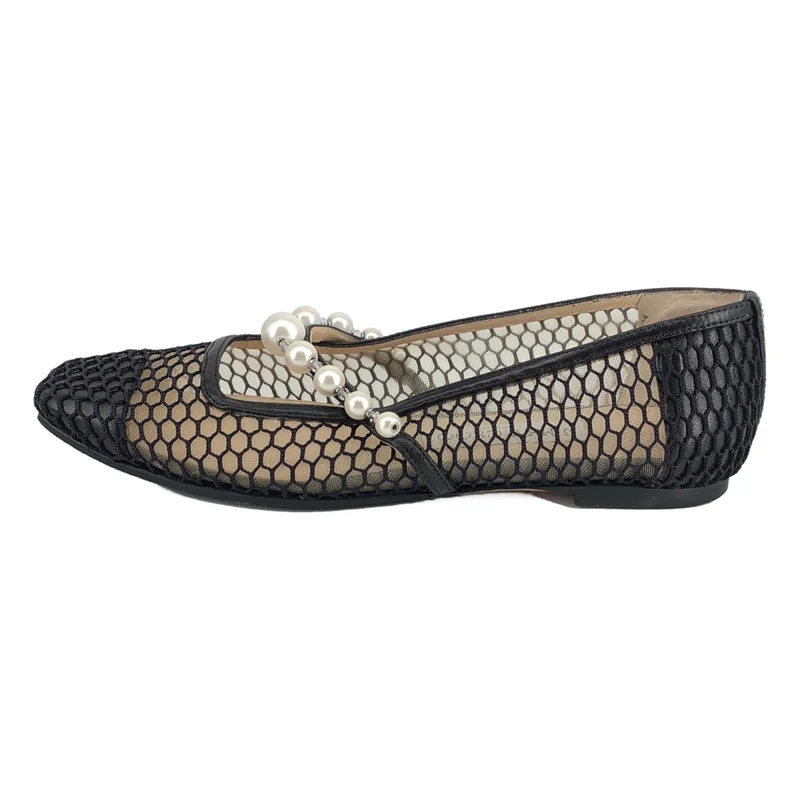 JIMMY CHOO / ジミーチュウ | パール メッシュ バレエシューズ | 34 1/2 | レディース