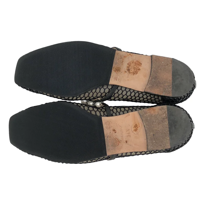JIMMY CHOO / ジミーチュウ | パール メッシュ バレエシューズ | 34 1/2 | レディース