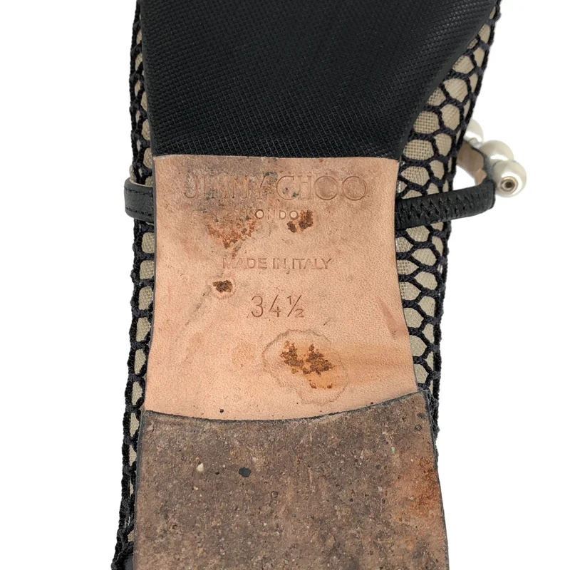 JIMMY CHOO / ジミーチュウ | パール メッシュ バレエシューズ | 34 1/2 | レディース