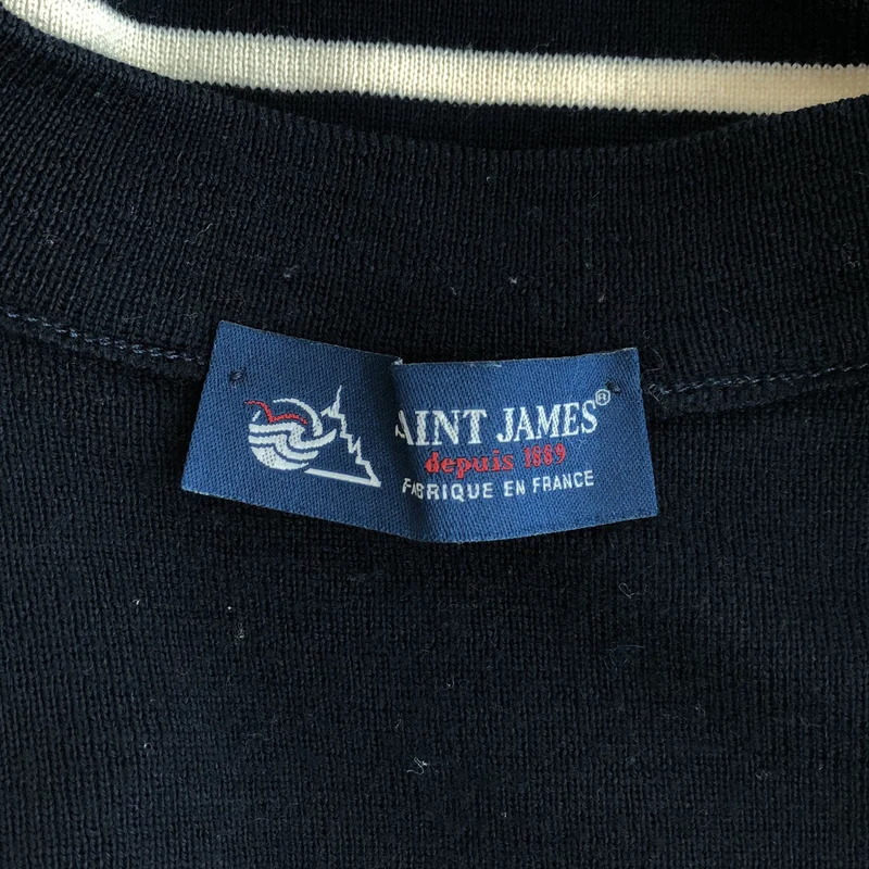 SAINT JAMES / セントジェームス | ウール ショルダーボタン ボーダーニット |