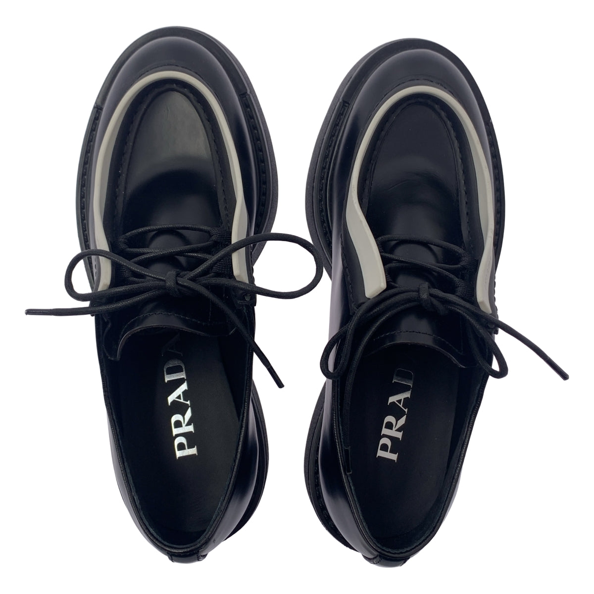 新品】 PRADA / プラダ | DIAPASON BRUSHED LEATHER LACEUP SHOES