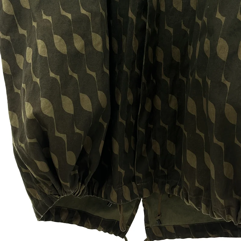 DRIES VAN NOTEN / ドリスヴァンノッテン | 2024SS | コットン リネン ジオメトリック ミリタリー フーデッド コート | S | メンズ