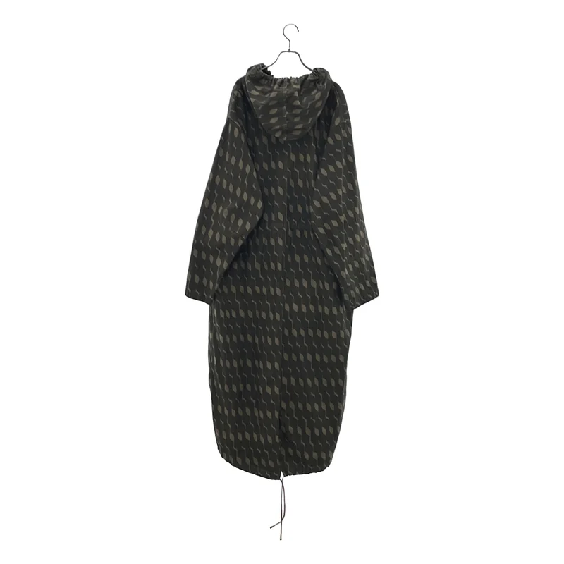 DRIES VAN NOTEN / ドリスヴァンノッテン | 2024SS | コットン リネン ジオメトリック ミリタリー フーデッド コート | S | メンズ