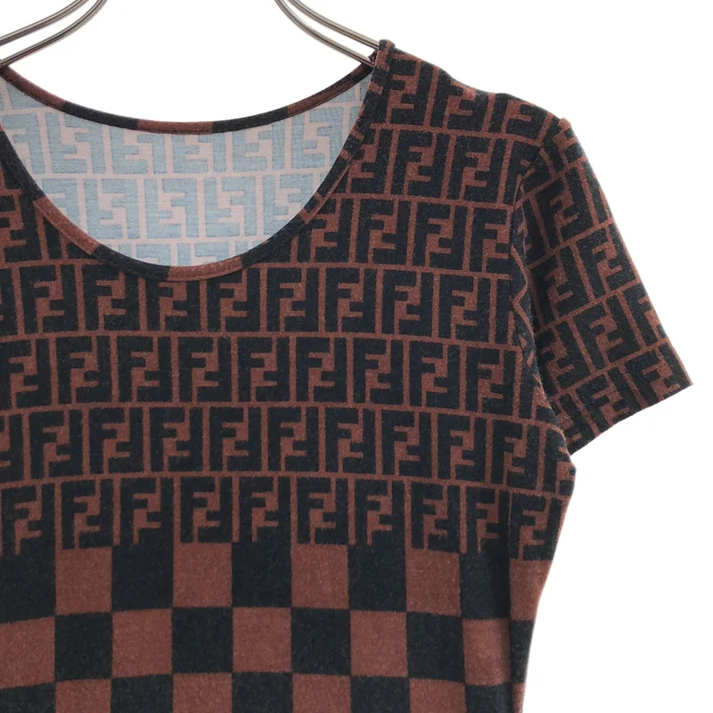 FENDI / フェンディ | ズッカ柄 ペカンストライプ カットソー | M | レディース