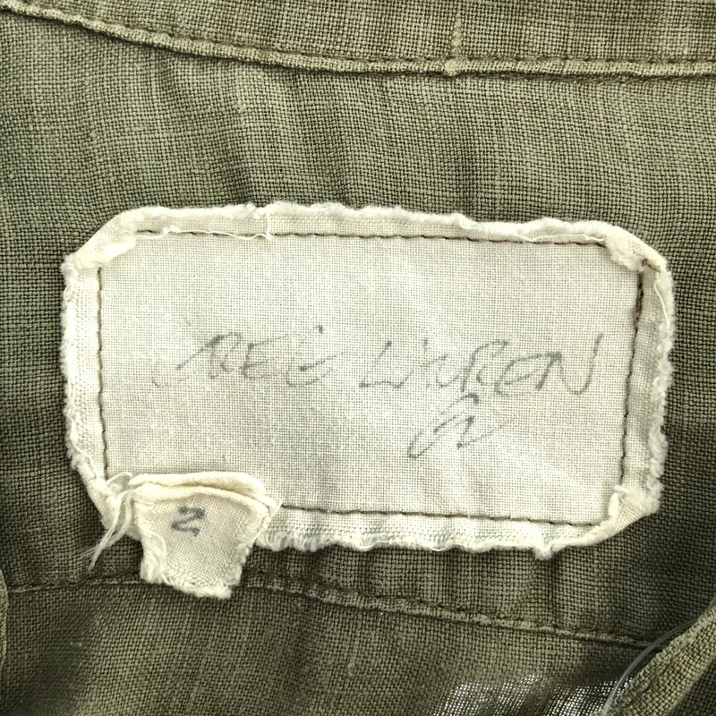 GREG LAUREN / グレッグローレン | COLLARED ARMY LINEN STUDIO SHIRT / リネン レギュラーカラー シャツ | 2 | メンズ