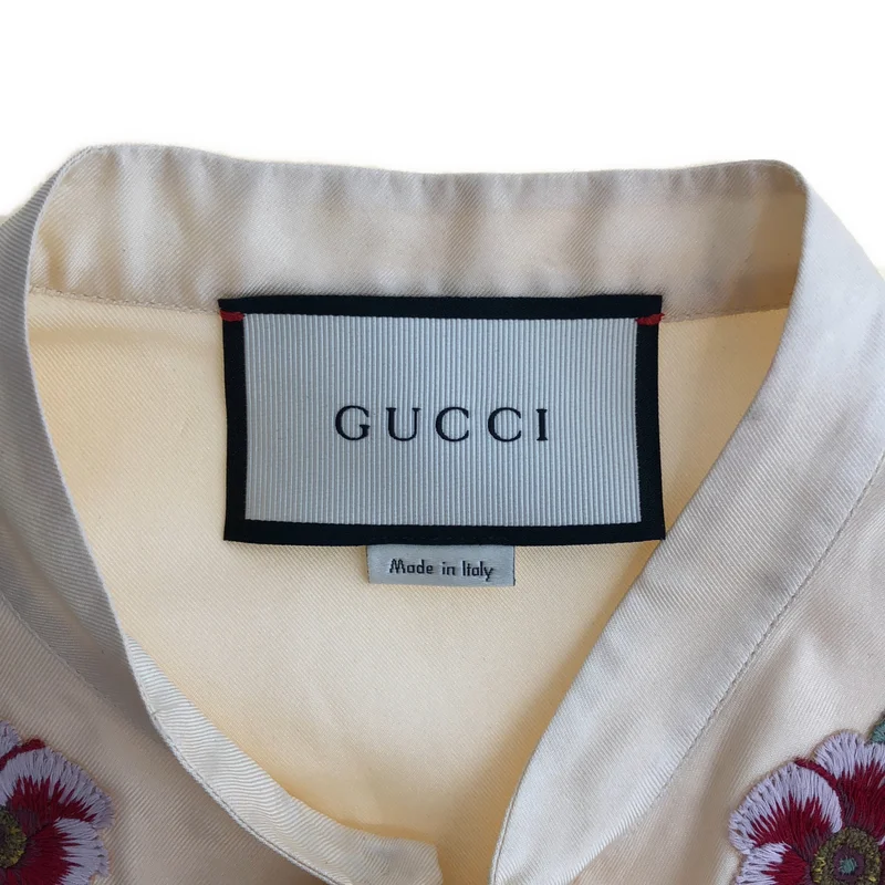 GUCCI / グッチ | シルク フラワー 刺しゅう ノースリーブ ブラウス | 38 | レディース