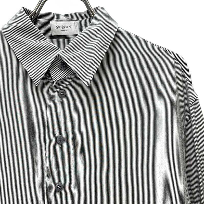 SAINT LAURENT PARIS / サンローランパリ | 2024 | シルク ストライプ シャツ | 38 | メンズ