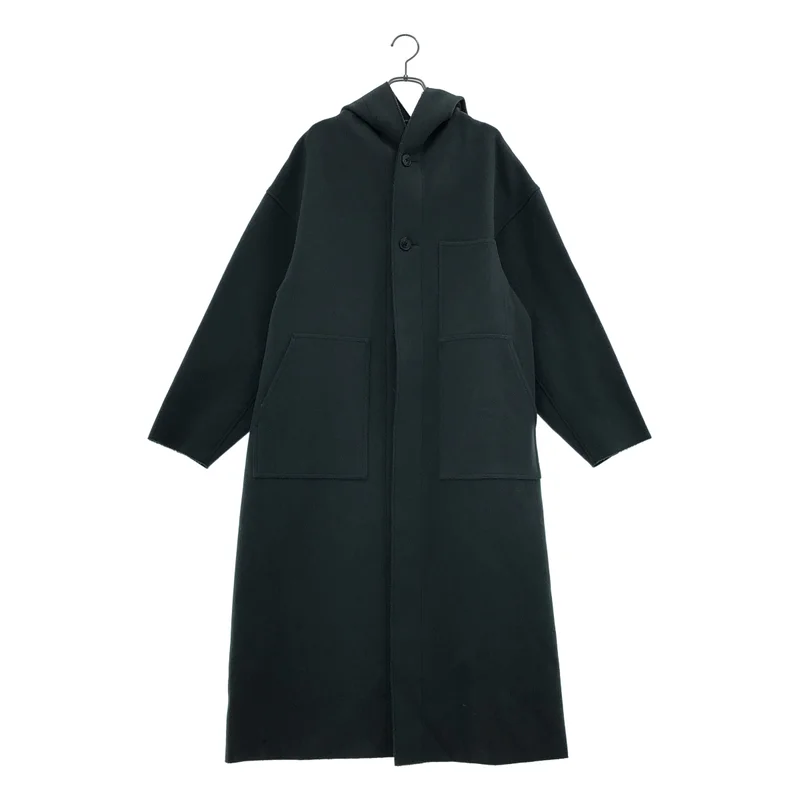 HYKE / ハイク | 2022AW | MELTON HOODED WORK COAT ウールメルトン フーデッドコート | 1 | レディース