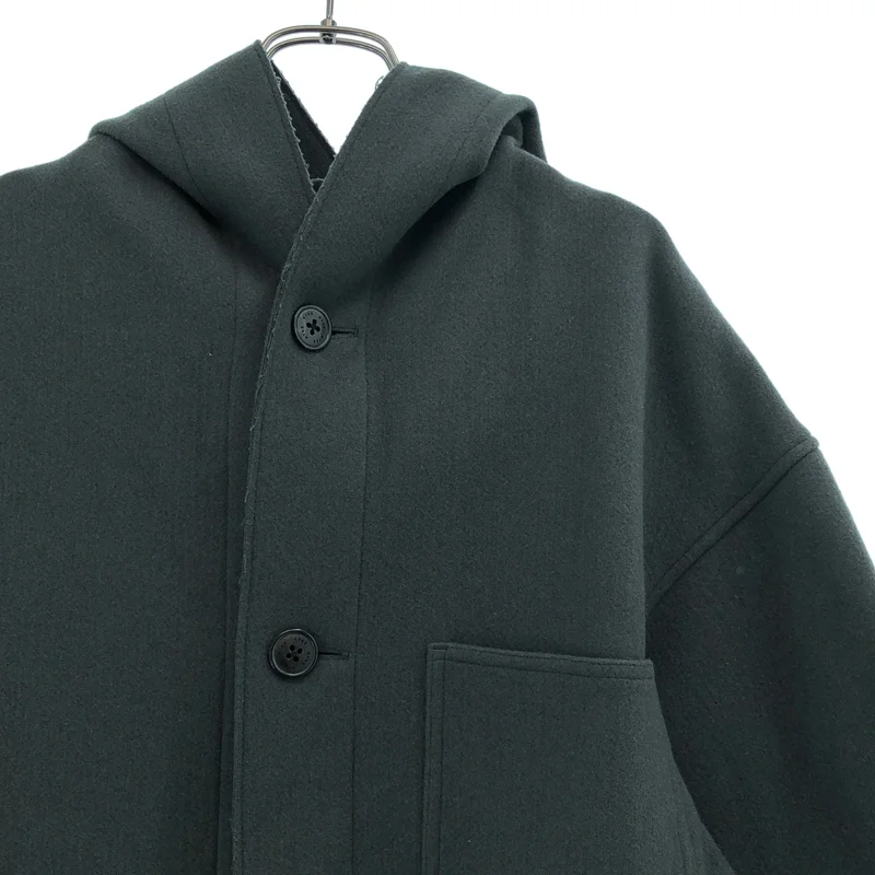 HYKE / ハイク | 2022AW | MELTON HOODED WORK COAT ウールメルトン フーデッドコート | 1 | レディース