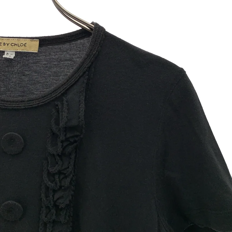 SEE BY CHLOE / シーバイクロエ | コットン フリル ボタン装飾  Tシャツ カットソー | 40 | レディース