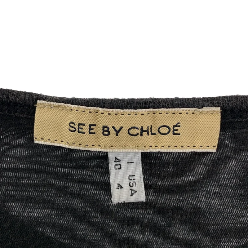 SEE BY CHLOE / シーバイクロエ | コットン フリル ボタン装飾  Tシャツ カットソー | 40 | レディース