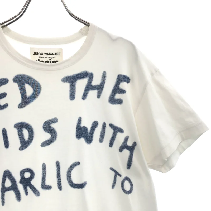 JUNYA WATANABE COMME des GARCONS denim / ジュンヤワタナベコムデギャルソンデニム | 2019SS | コットン ロゴプリント クルーネックカットソー | S | レディース