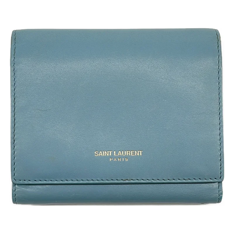SAINT LAURENT PARIS / サンローランパリ | レザー コンパクトウォレット 3つ折り財布 |