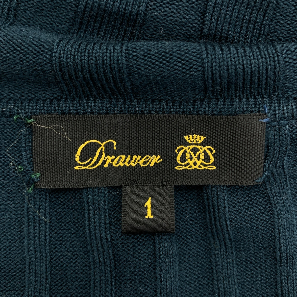 Drawer ドゥロワー タートルネックニットワンピース 深緑 Drawer / ドゥロワー | タートルネック リブ ニット ワンピース | 1