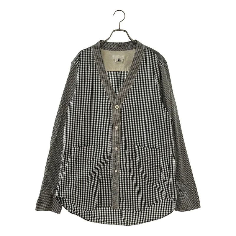 GANRYU / ガンリュウ | 2014AW | ギンガムチェック Vネックシャツ EN-B020 | L | メンズ