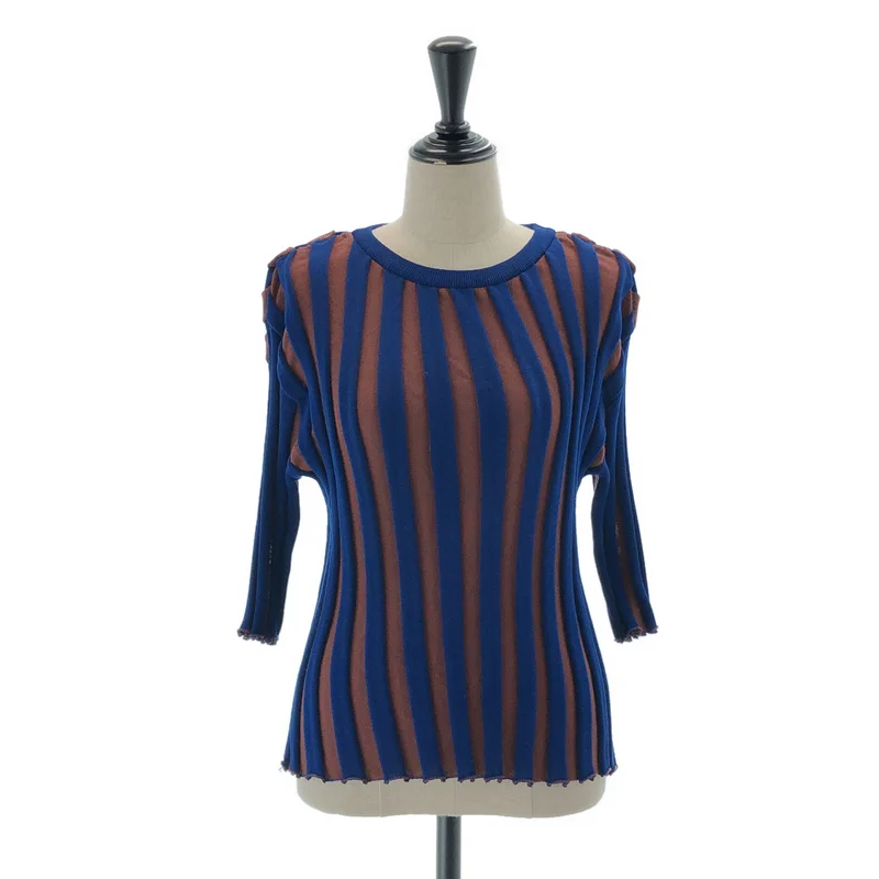 PLEATS PLEASE ISSEY MIYAKE / プリーツプリーズイッセイミヤケ | クルーネック スリット トップス | 3 | レディース