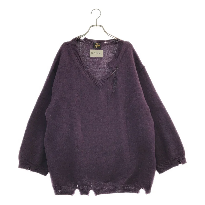 Needles / ニードルス | ×NOMA t.d. / V NECK PULLOVER SWEATER-CRUSH KNIT/KILTPIN ウール クラッシュ ニット | L | メンズ