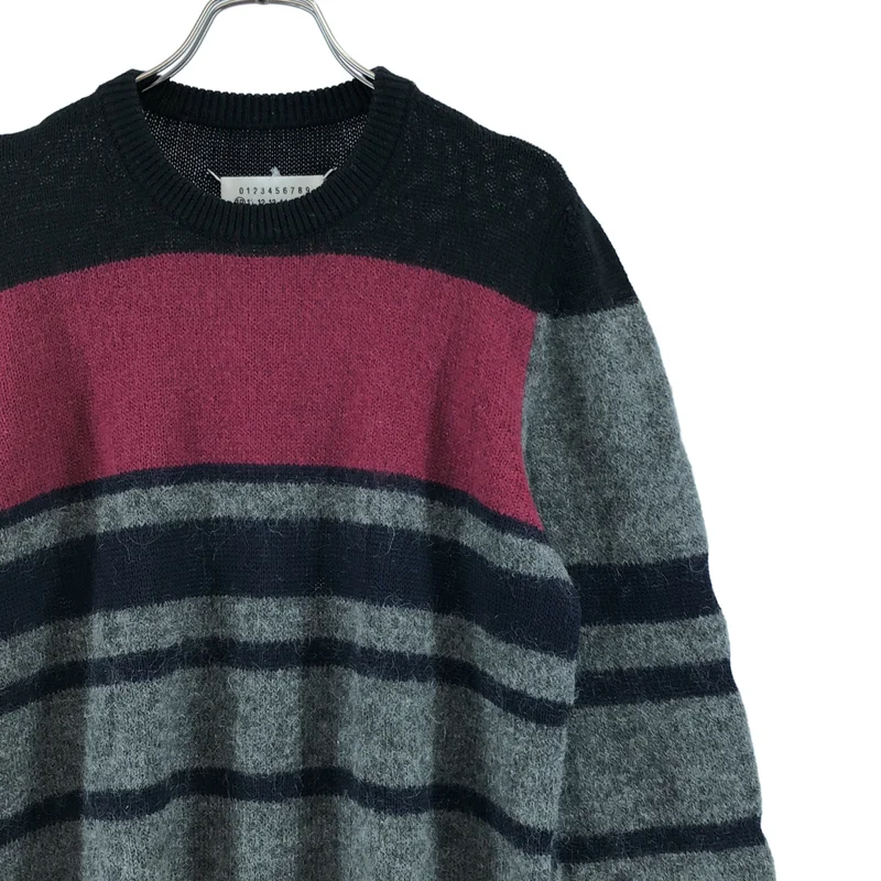 Maison Martin Margiela / メゾンマルタンマルジェラ | 2015AW | ウール モヘヤ ボーダー クルーネックニット | M | メンズ