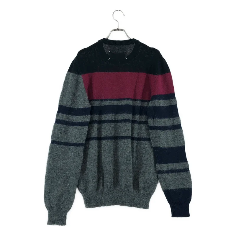 Maison Martin Margiela / メゾンマルタンマルジェラ | 2015AW | ウール モヘヤ ボーダー クルーネックニット | M | メンズ