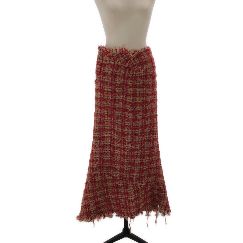 JUNYA WATANABE COMME des GARCONS / ジュンヤワタナベ | 2003AW | 縮絨加工 モヘヤ混 フリンジ スカート | M | レディース