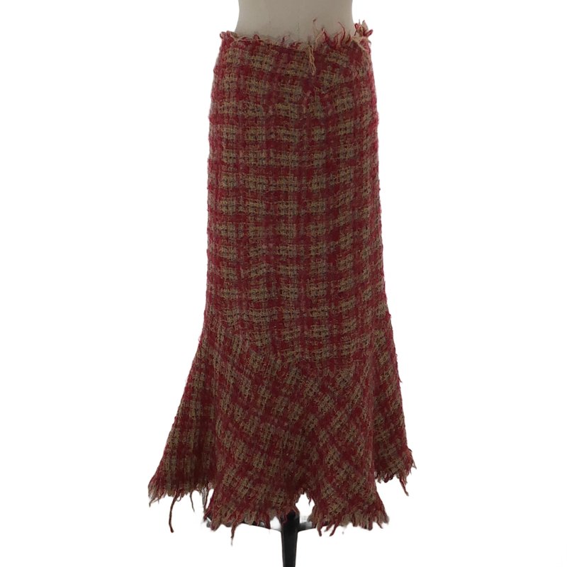 JUNYA WATANABE COMME des GARCONS / ジュンヤワタナベ | 2003AW | 縮絨加工 モヘヤ混 フリンジ スカート | M | レディース